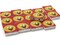 15 20mm Red and Yellow Beads Wooden Rectangle Happy Face Beads - Two Hole Emoji Beads